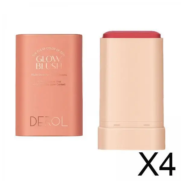 4xMakeup كريم أحمر الخدود للوجه عصا مرطبة صلبة مستحضرات تجميل متعددة الاستخدامات أحمر الخدود للوجه للشفاه والوجه جميع البشرة للسيدات