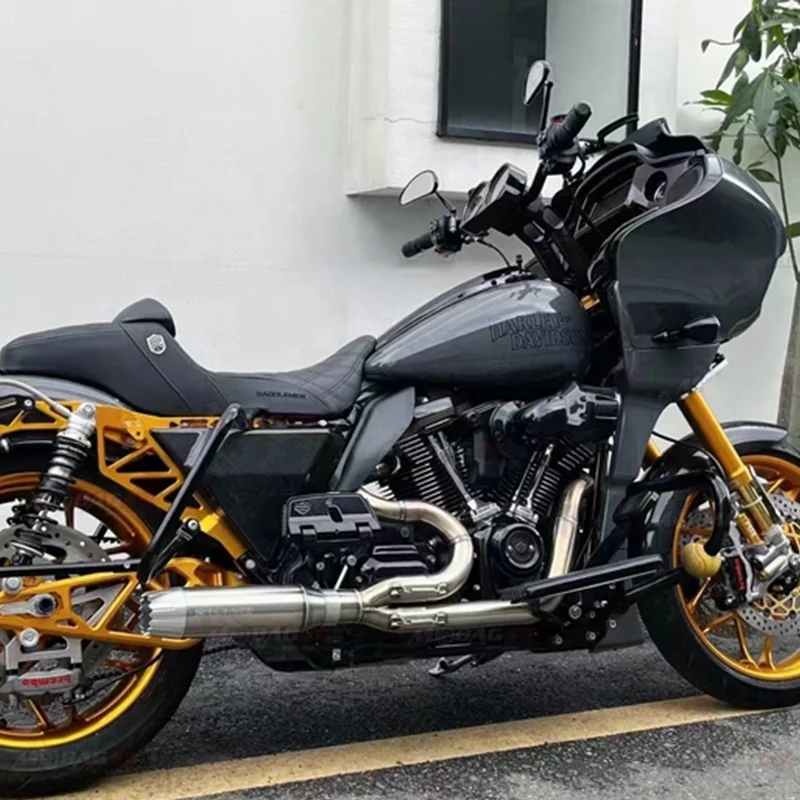 

2017-later HD Touring Motorcycle Exhaust System Size 2-into-1 Racing Stainless Steel Mufflers for Road Glide Street Glide
