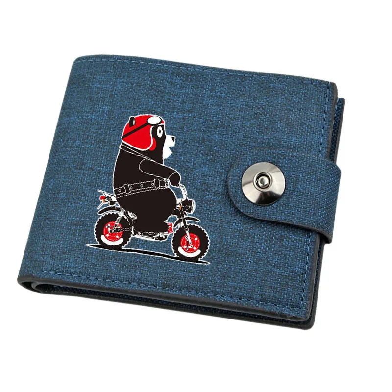 Canvas Teenagers Wallet Card Holder Wallet Male Money Bag Short Holder Male Purse for anime  Kumamon   Kids Coin Bag