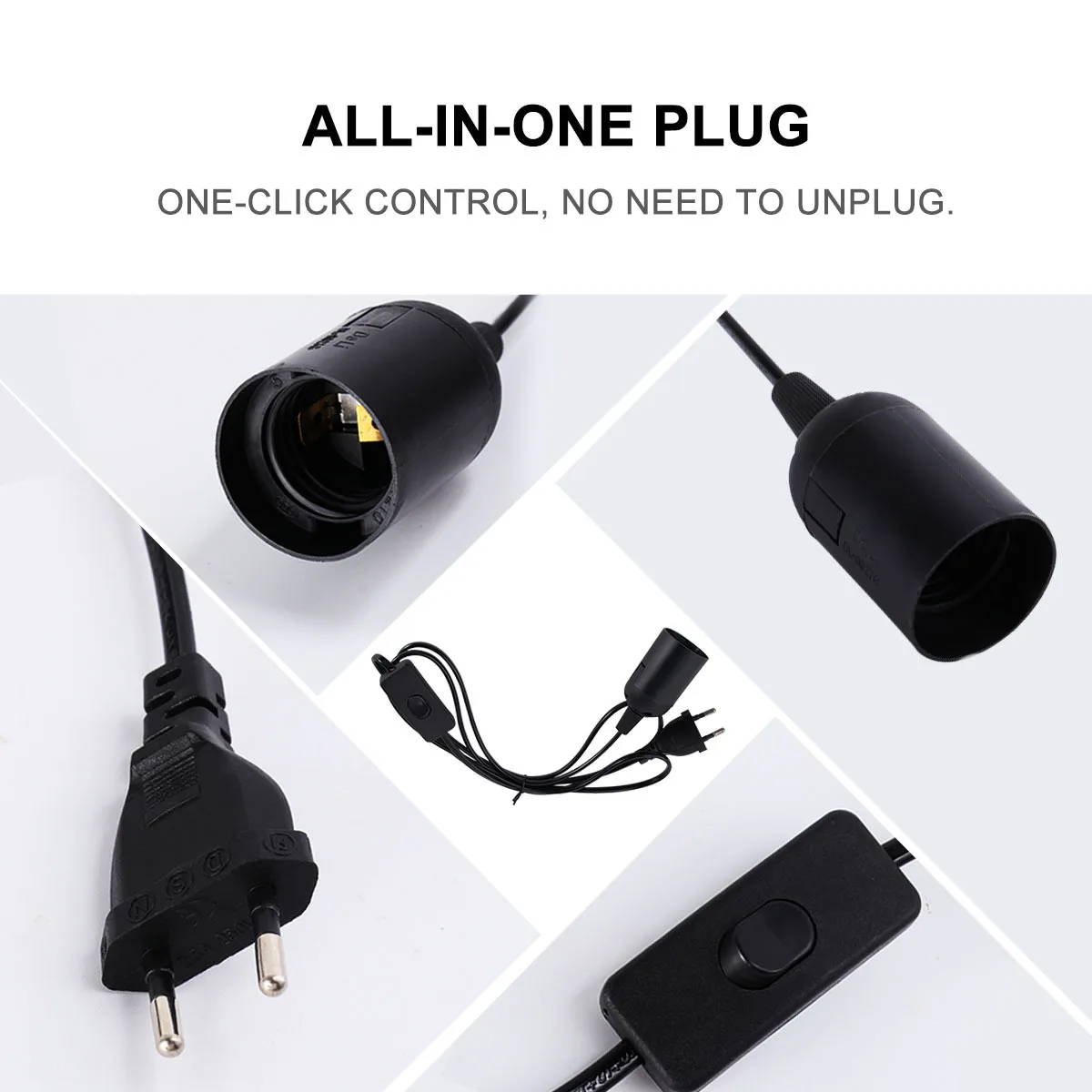 

Power Cable E27 Lamp Holder 303 Extension Cord 1.8m LED Bulb Cable Wire Indoor Use Lighting Eu Plug E27 Lamp Holder