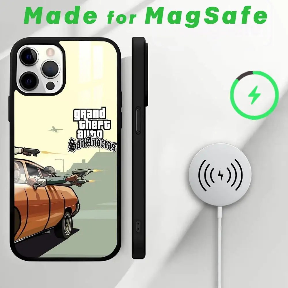 حافظة هاتف G-GTA 6 Vice City MagSafe مغناطيسية لهاتف iPhone 16 15 14 13 12 11 Pro Plus Max شاحن لاسلكي صغير Funda #3