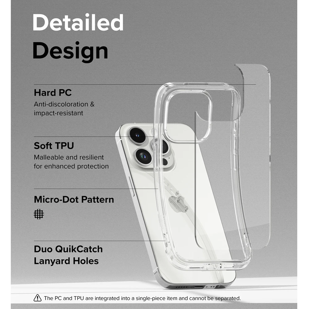 Ringke Fusion for Apple iPhone 15 Pro Case (2023) Clear Back and Soft TPU Frame Hybrid 6.1 Inches Cover