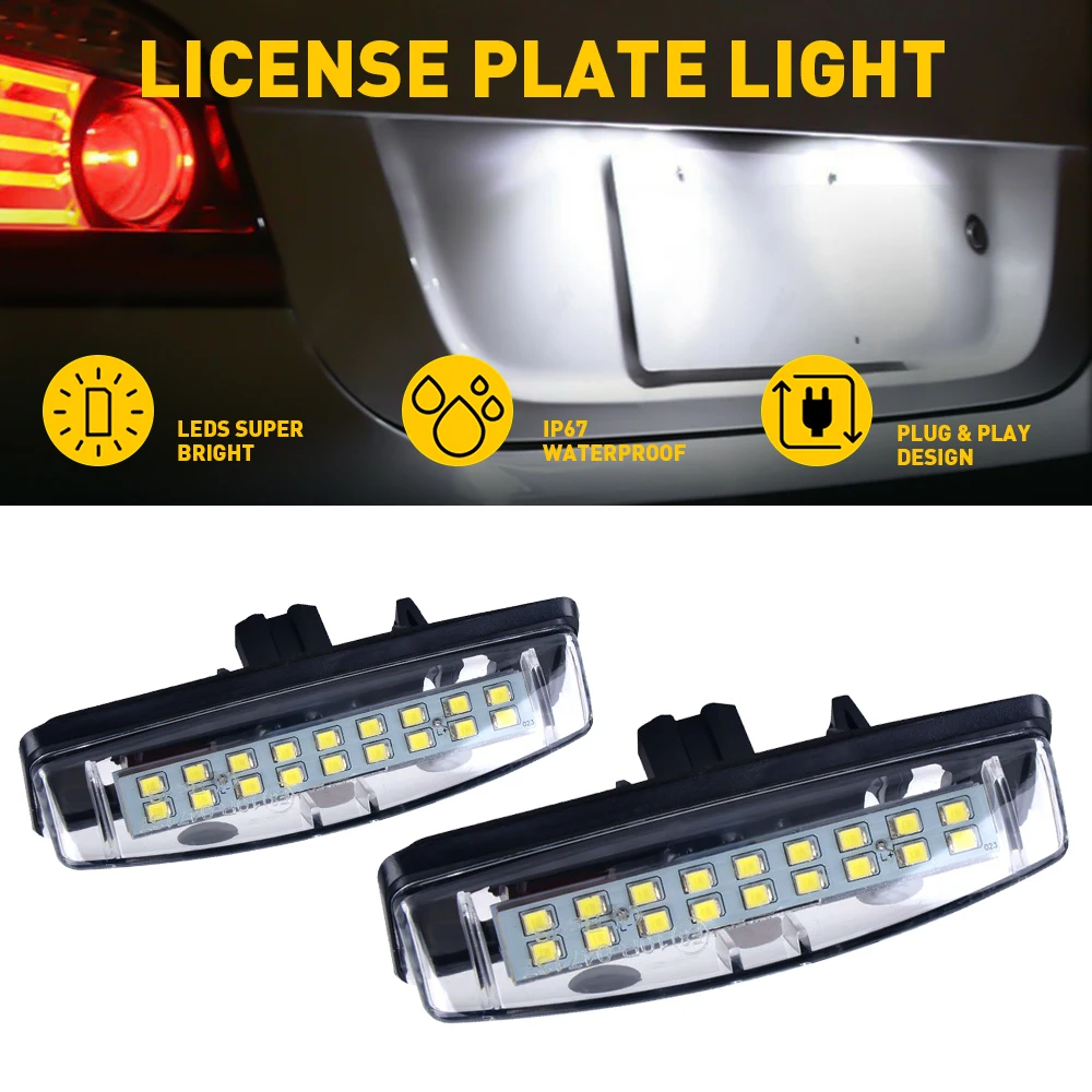 

2x Canbus LED White License Plate Light For Toyota Camry Sienna Prius Echo Yaris Sedan Lexus IS300 Sedan ES300 ES330 Accessories