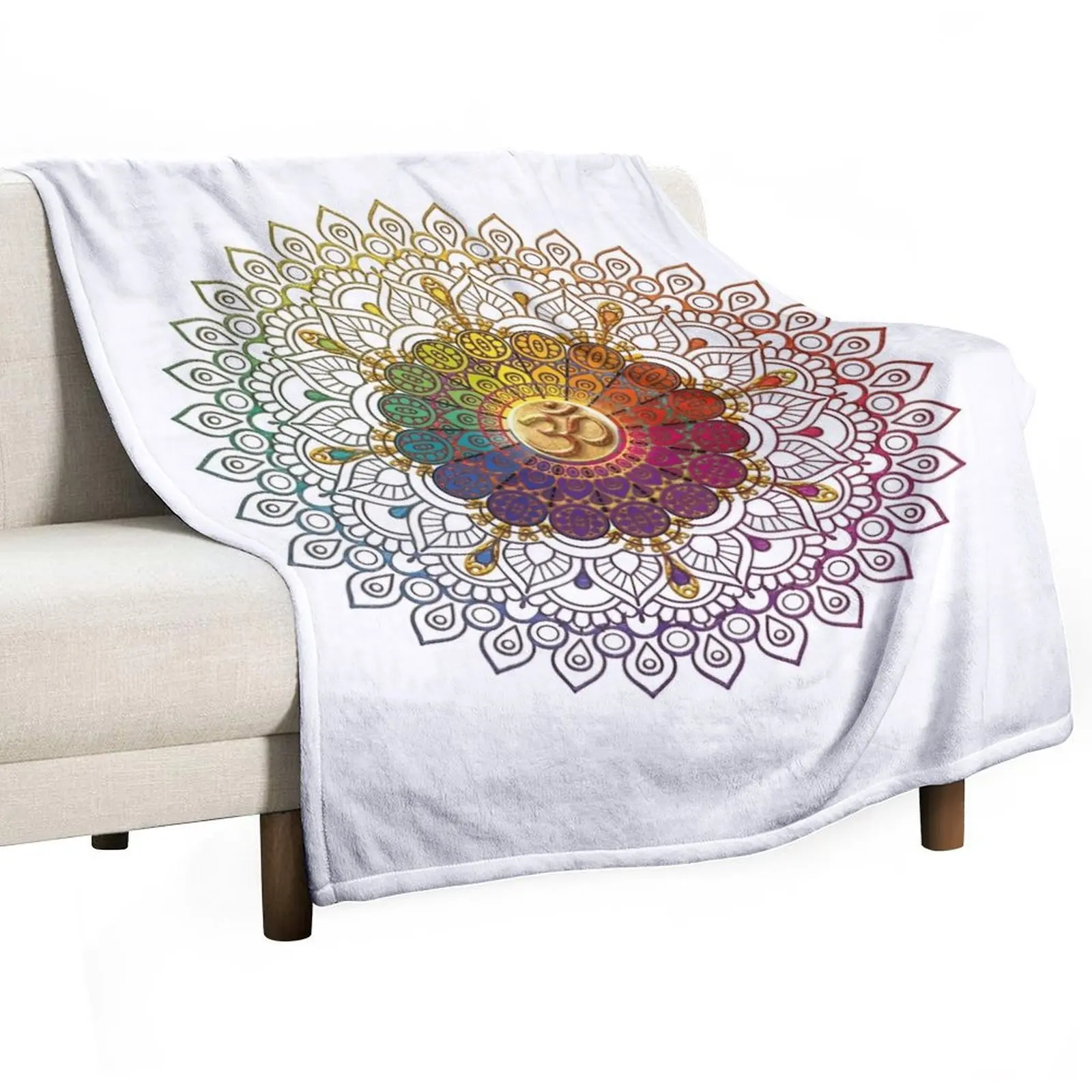 

OM Rainbow Mandala Throw Blanket Travel Sofa Throw christmas decoration Thins Blankets