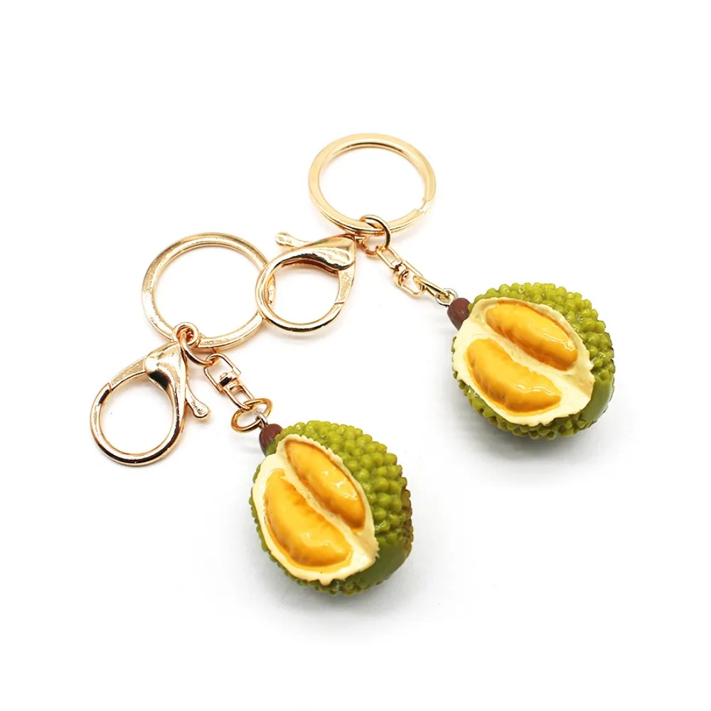 Durian Model Simulation Durian Keychain Artificial Fruit Bag Accessories Creative Durian Keyring Trinket Cute