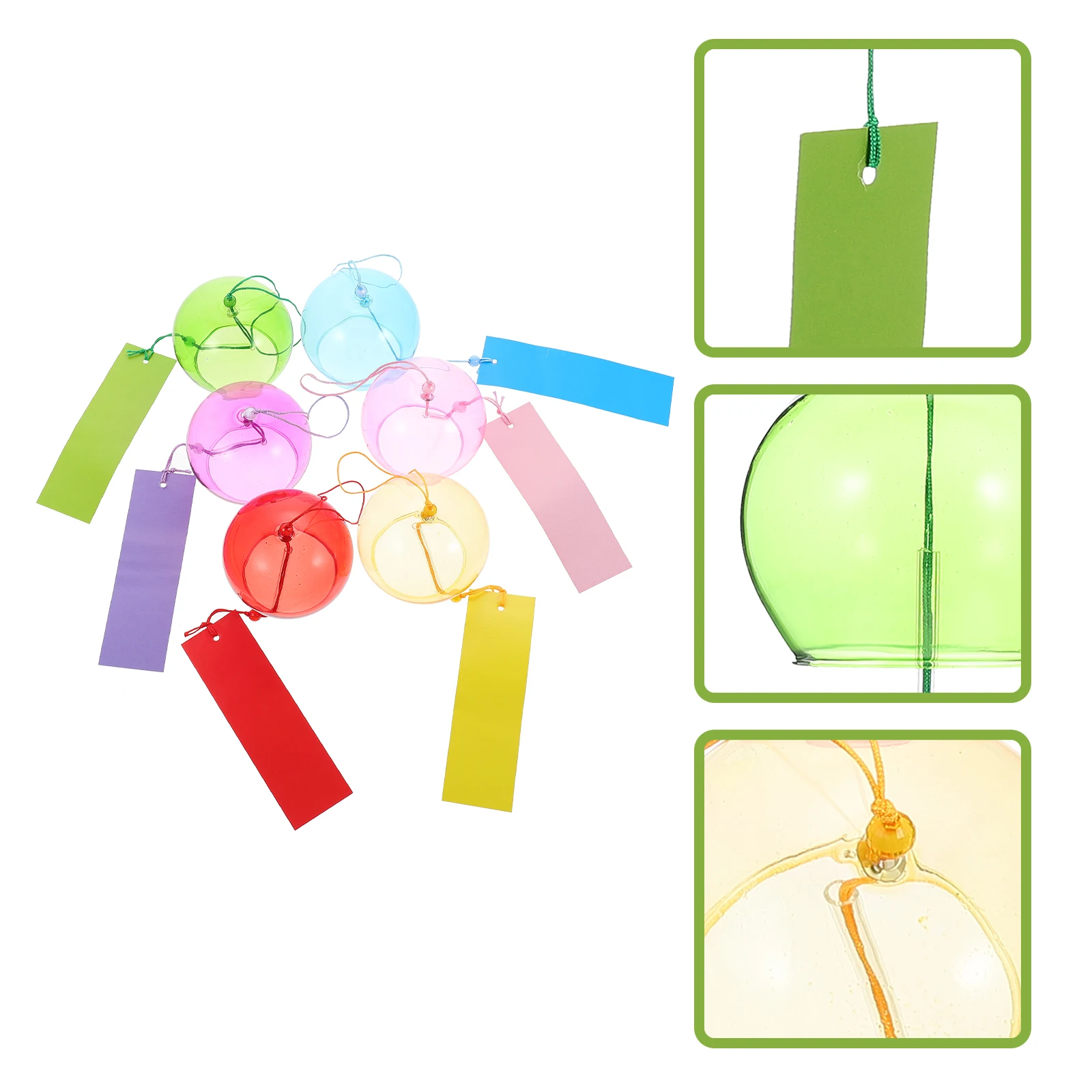 

6pcs Glass Chimes Clear Hanging Wind Bells For Garden Patio Balcony Outdoor Home Decor Creative Wedding Pendant Wind Chime