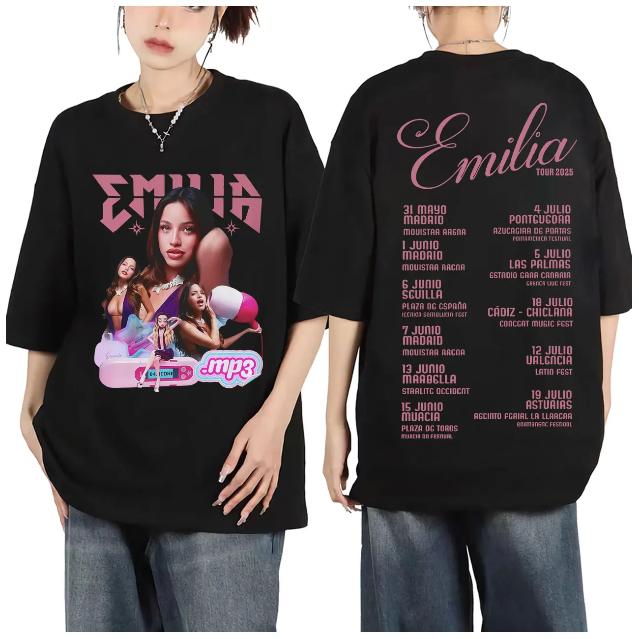 

Emilia Mernes Tour 2025 Graphic T Shirts Men Women Clothing Harajuku Y2k Oversized T-shirt Fashion Hip Hop Short Sleeve T-shirts