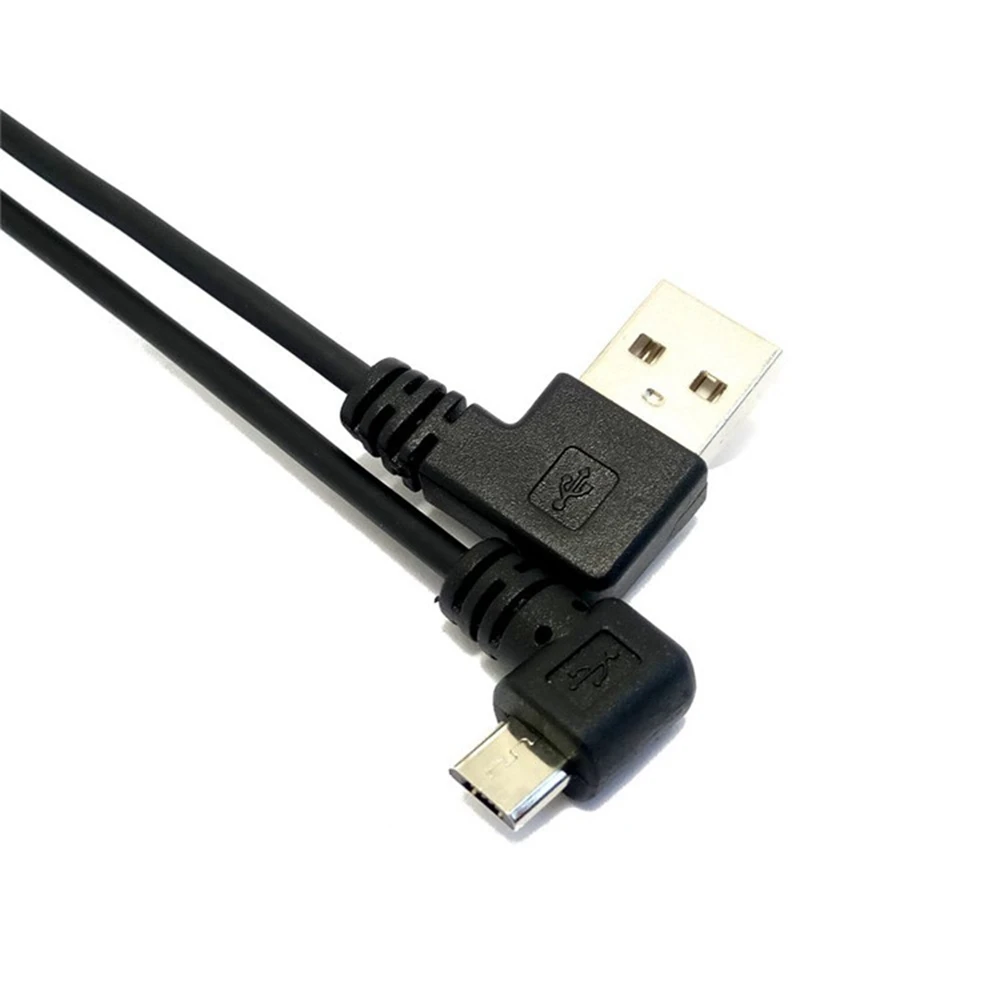 Micro usb male 90 derajat kanan bersudut usb male kiri/kanan bersudut Musim Semi ditarik kabel data sinkronisasi muatan 1m