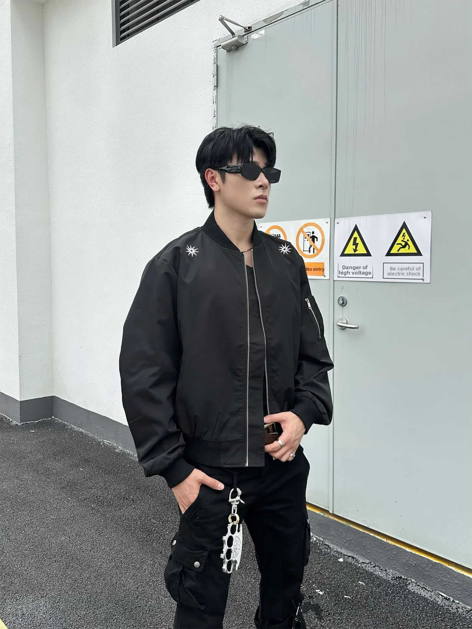 

Американский ретро-пилотский куртка-бомбер свободного кроя унисекс с вышивкой, из полиэстера, ветрозащитная, повседневная одежда