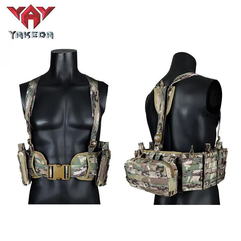 

Комплект штурмовых боевых ремней Yakeda, нагруженное снаряжение, Y-образные ремни, охотничий тактический мягкий ремень с ремнем, нагрудная установка