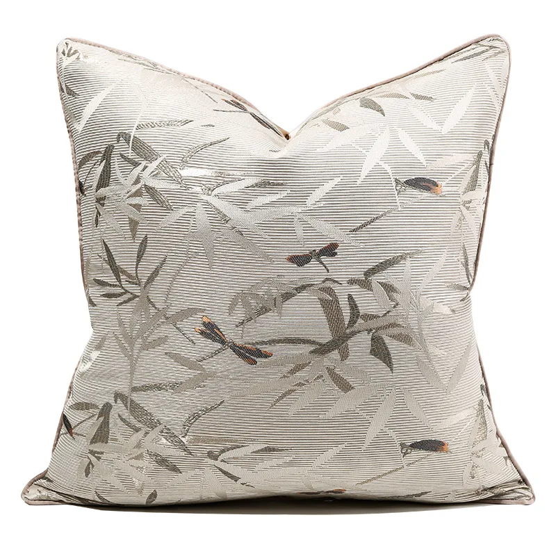 Design High End Chinese Jacquard Cushion Cover Dragonfly Jacquard Square Pillowcase Light Luxury Home Sofa Pillow Covers Decor
