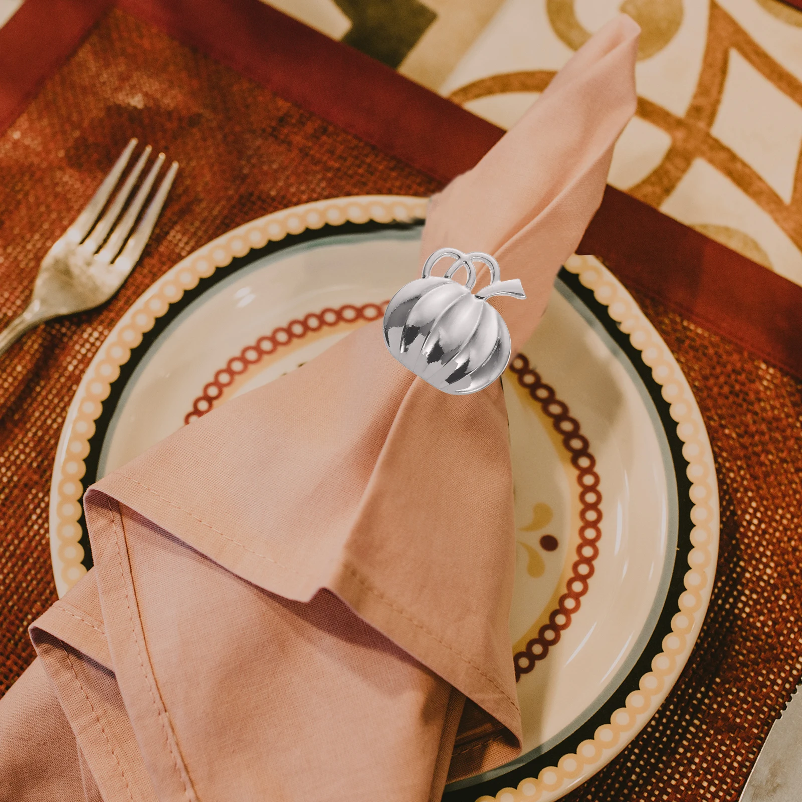 

6pcs Silver Pumpkin Napkin Creative Home Party Supplies Elegant Tableware Accessories Kitchen Bar Decorations