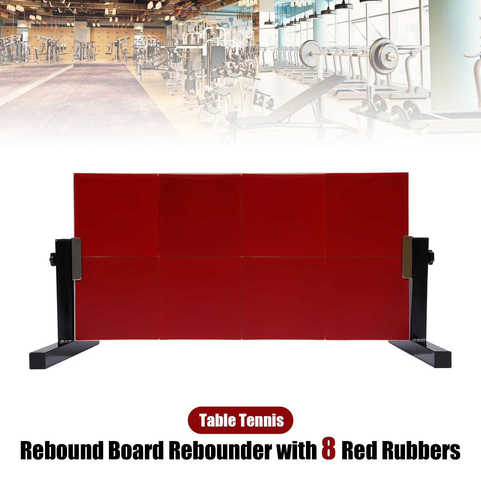 Table Tennis Rebound Board Rebounder with 8Red Rubbers Generation Pingpong Return Board Self Training Equipment Galvanized Frame