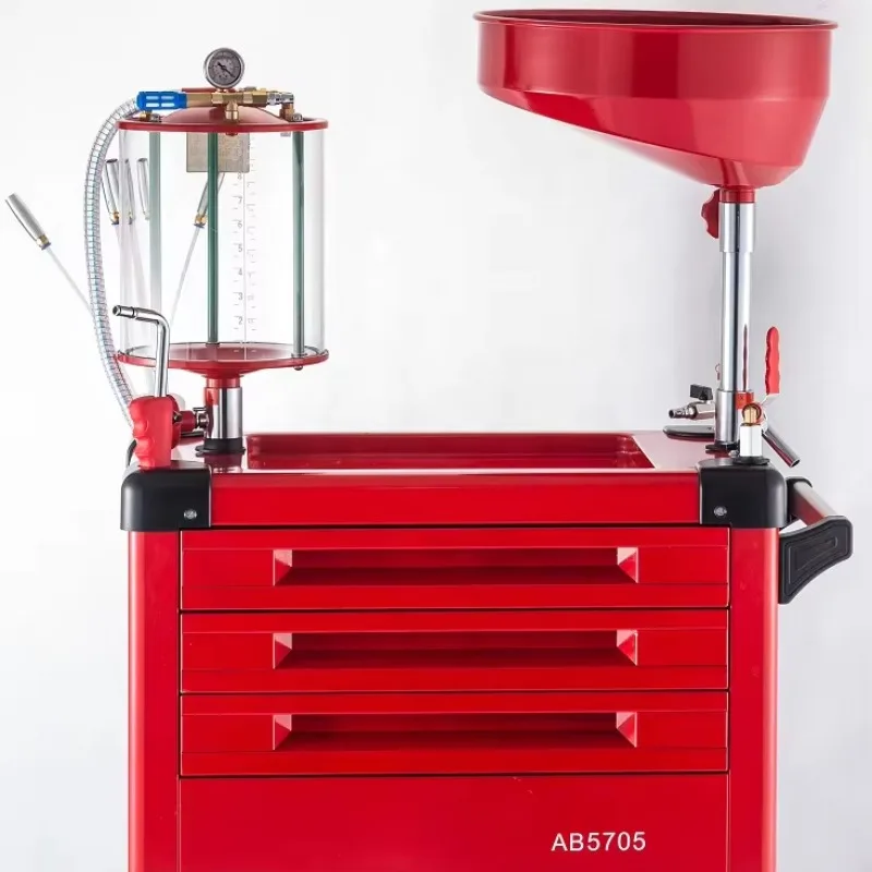 10L RED Capacity Pneumatic Oil Extractor RED Waste Oil Changer Drainer With 61pcs Multifunctional Sucking Tools