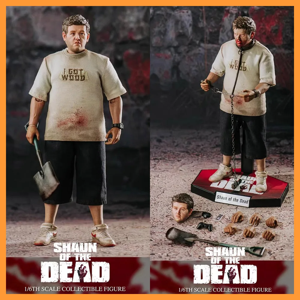 Collectible Yantoys JR05 1/6 Male Solider Shaun of the Dead Nicholas John Frost 12Inch Action Figure Full Set with 2 Head Sculpt