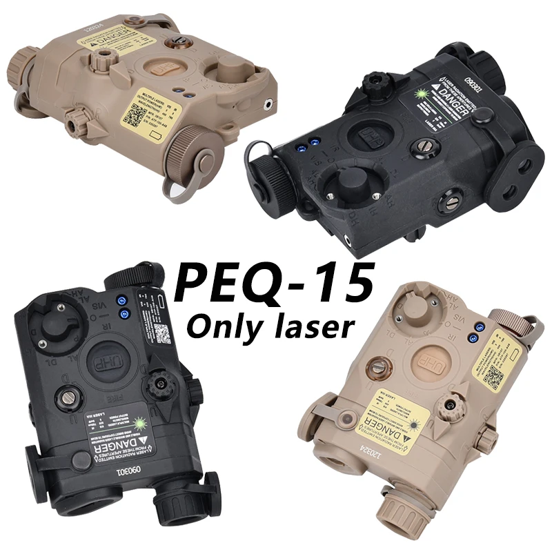 

WADSN Tactical PEQ-15 PEQ15 UHP High Power Red Green Blue Laser Box No IR No LED Flashlight Airsoft Hunting Laser Fit 20mm Rail