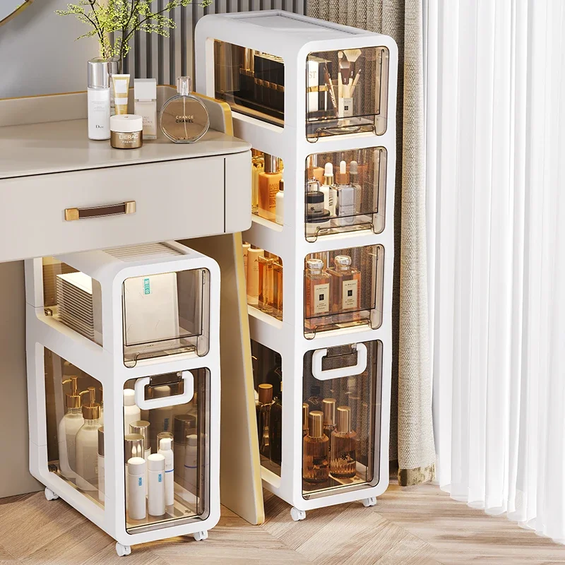 

Transparent Dustproof Cabinet Drawer Style Cosmetics Storage Shelves Under Table Bathroom Office Organizer Home Crevice Racks124