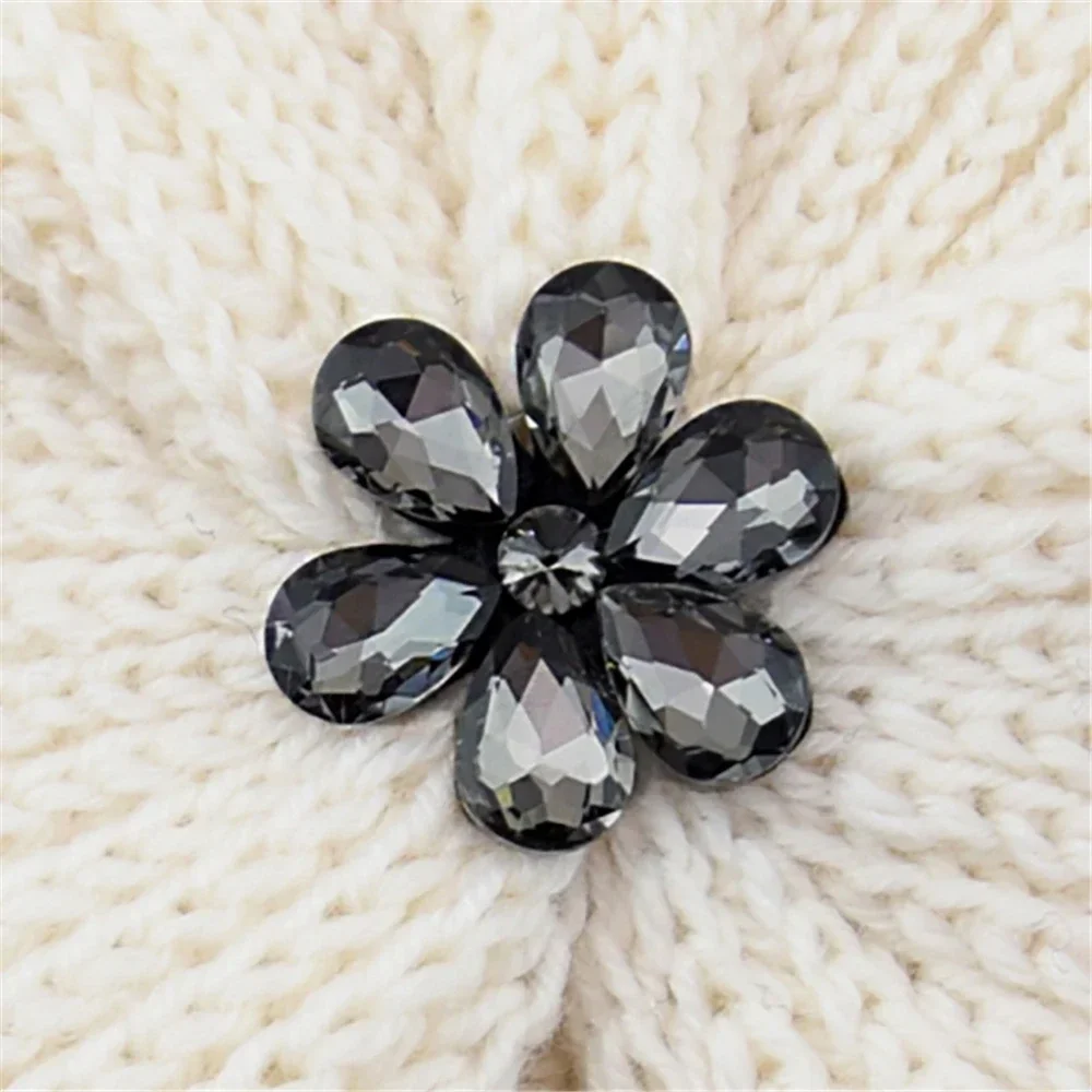 Bohemian Style Winter Woolen Flower Drill Belt Knitted Hat European and American Women Turbans Cap