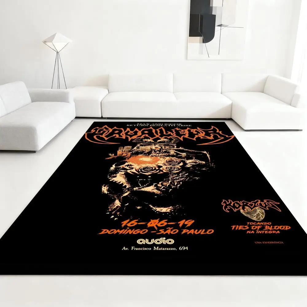 

s-Sepulturas Heavy Rock Band Floor Mat Soft Thickened Absorbent Non-Slip Bedroom Living Room Door Mat Home Decor Flannel Rugs