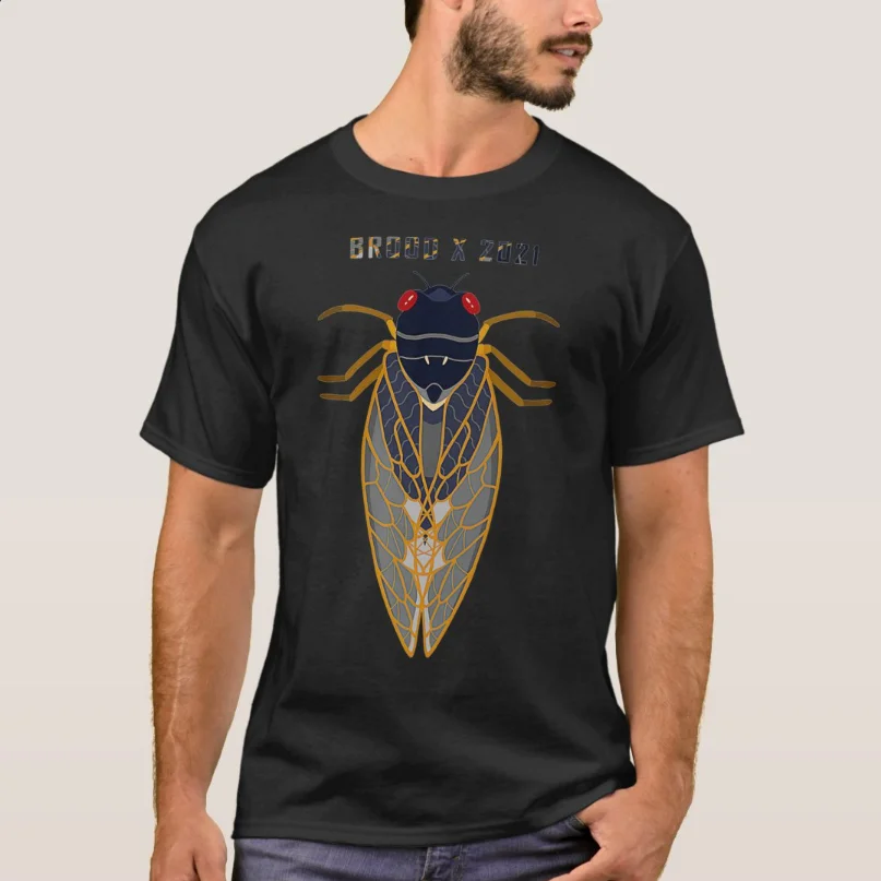 Cicada Shirt Brood X 2021 Magicicada Cicadas T-Shirt New 100% Cotton O-Neck Summer Short Sleeve Casual Mens T-shirt Size S-3XL