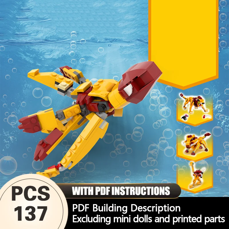 

Creators Animal Series Model MOC Building Bricks 4-In-1 Two-legged Dragon Modular Technology Gifts Holiday Assemble Children Toy