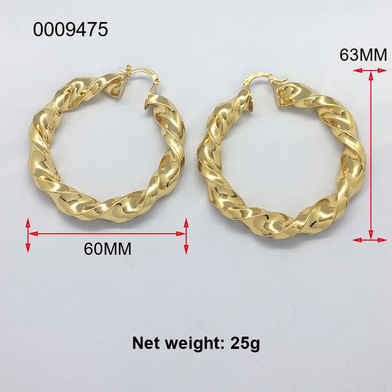 Chunky Hoop Earrings For Women Gold Plated Copper Oversized Twisted Hoops Wedding  Engagement Jewelry