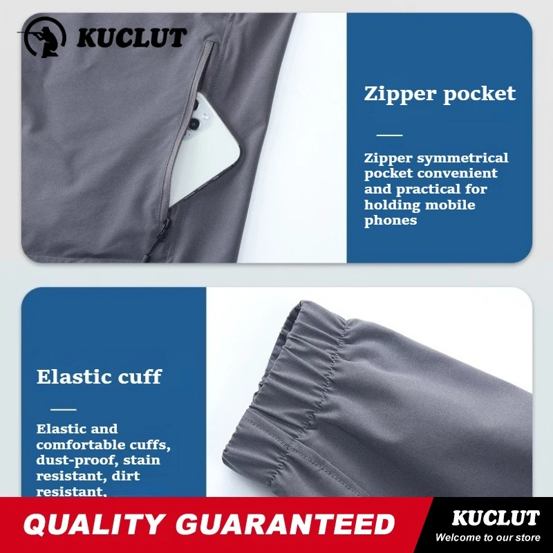 Picture 6: Summer Thin Elastic Man Sets Quick Drying Breathable Comfortable Wear Resistant Multi Pocket 2-pcs Training Camping Hiking Suits