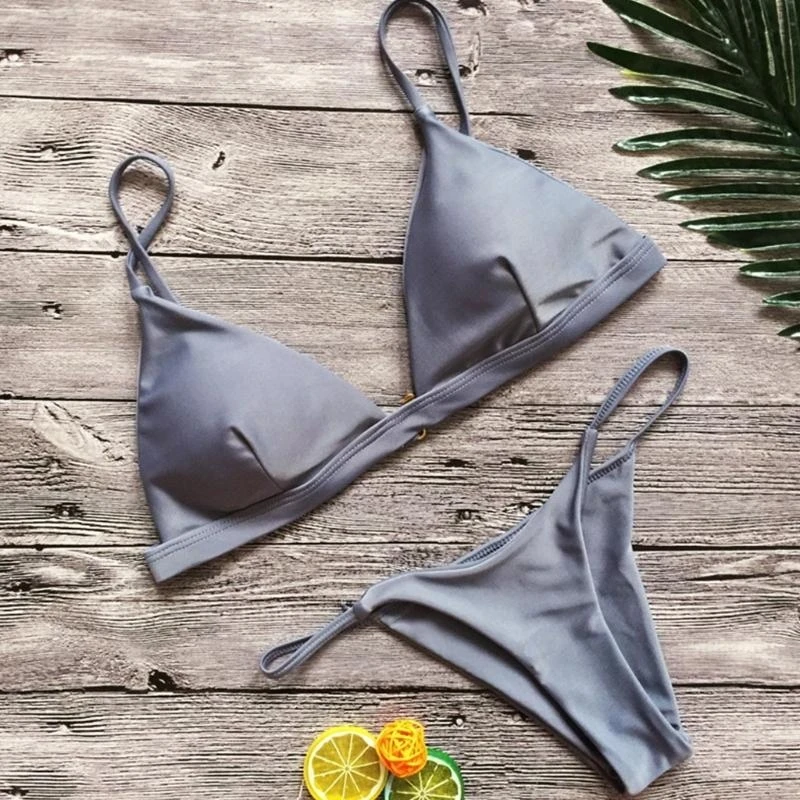 Summer Sexy Women Push Up Set Color Spaghetti Straps Bathing Suit