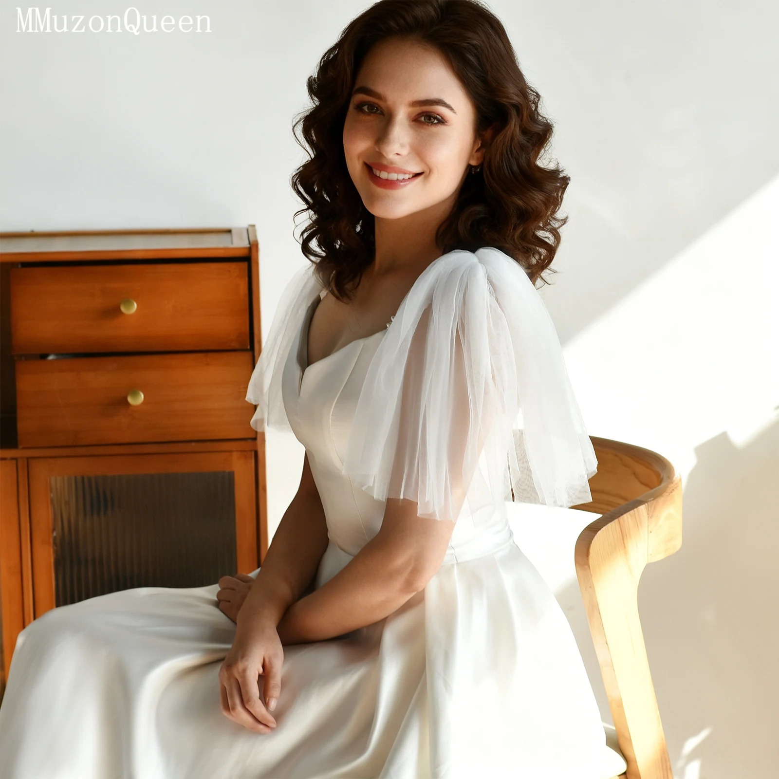 

TOPQUEEN женское болеро Capa De Novia Boda, прозрачная шаль с искусственными рукавами, короткий топ, свадебные аксессуары, настраиваемые Vg125