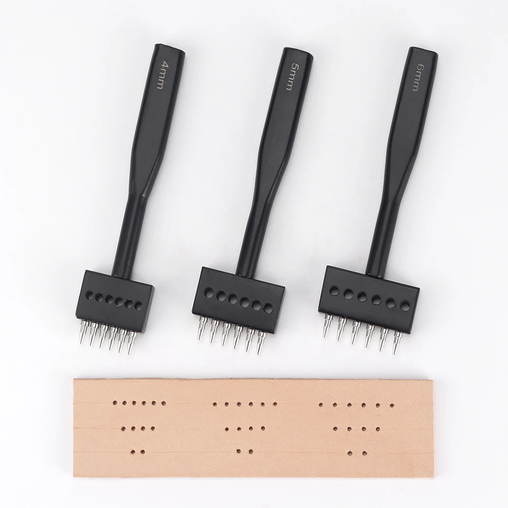 

3pcs/set Professional Leather Puncher, DIY Making Leather Hole Punching Tool, Manual Leather Diamond Round Hole Cutter Tool Kit