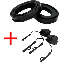 Military Tactical Helmet ARC Helmet Track Adapter Headphone Bracket and Gel Ear Pads for COMTAC I II III Tactical Headset