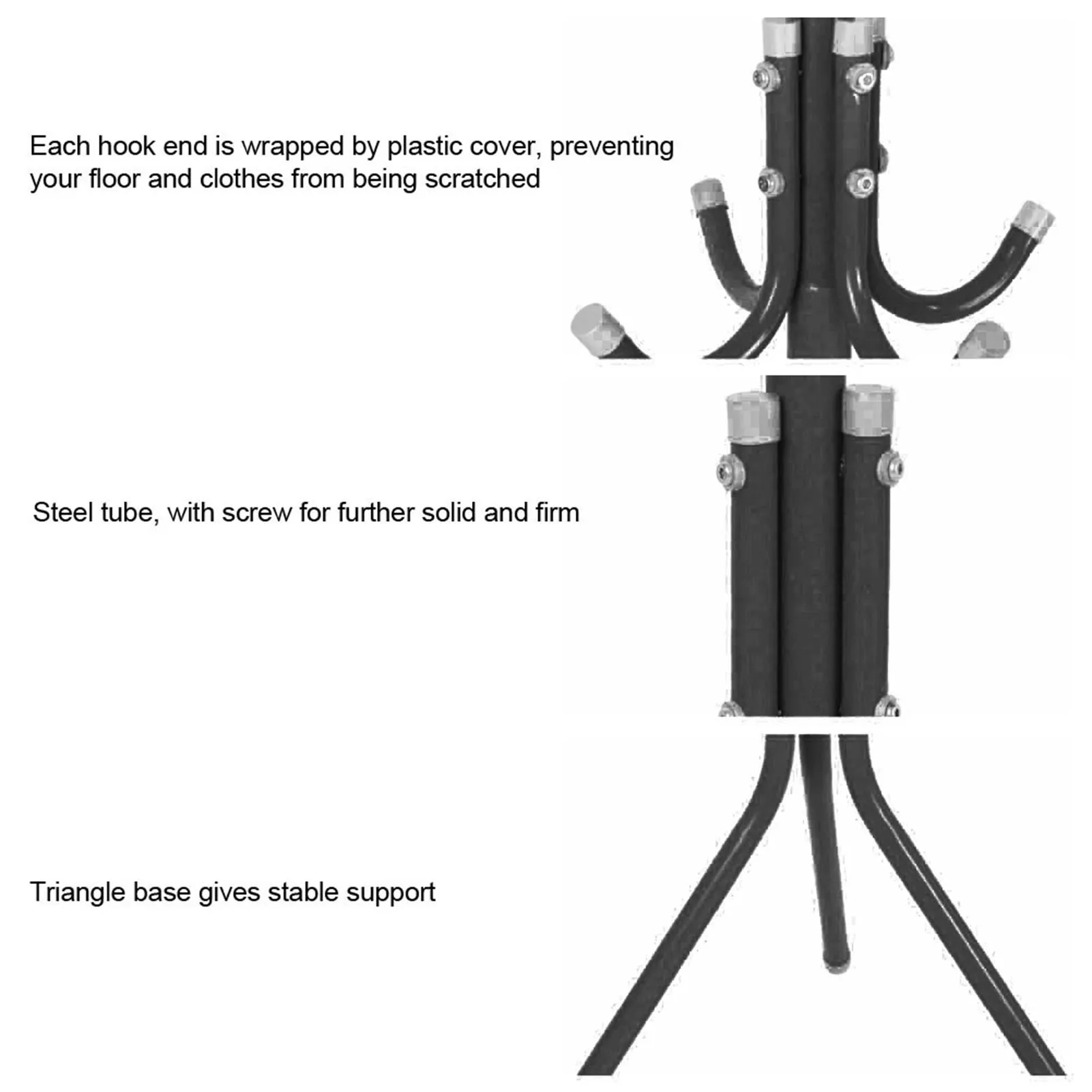 Coat Hat Tree Clothes Stand Hanger Multi Hook Metal Coat Hat Rack Tree Stand Clothes Bag Hanger Organizer for Home Bedroom image 2