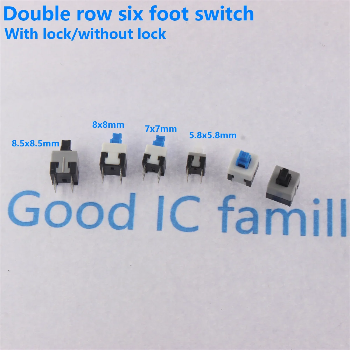 10PCS 5.8x5.8 7x7 8x8 8.5x8.5mm Self Locking / UNlock Push Tactile Power Micro Switch 6 Pin Button Switches