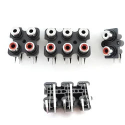 2Pin 4Pin 6Pin RCA Female Stereo Audio Jack Connectors Socket Adapter RCA Video AV Input Row Amplifier Interface 2/4/6 pin Hole