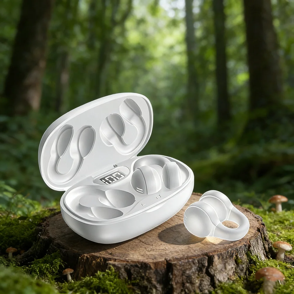 سماعات أذن لاسلكية للحد من الضوضاء، سماعات أذن بلوتوث LDE لعرض الطاقة مع ميكروفون للتحكم باللمس لهاتف allphone