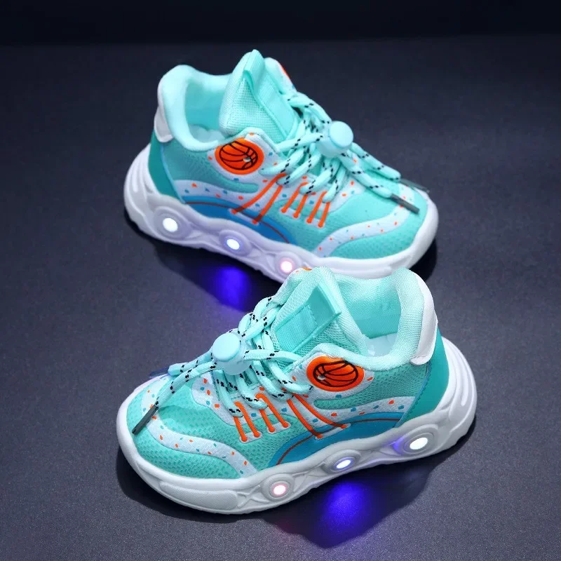 2024 New LED Baby Luminous Shoes Boys Glowing Children Sport Sneakers for Kids Girls Anti-slip Toddler Lighting Shoes 1-6 Years