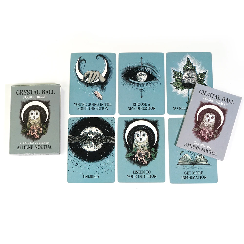 Crystal Ball Pocket Oracle 13 pcs Card  featuring beautiful nature-inspired artwork Tarot Cards Card Game