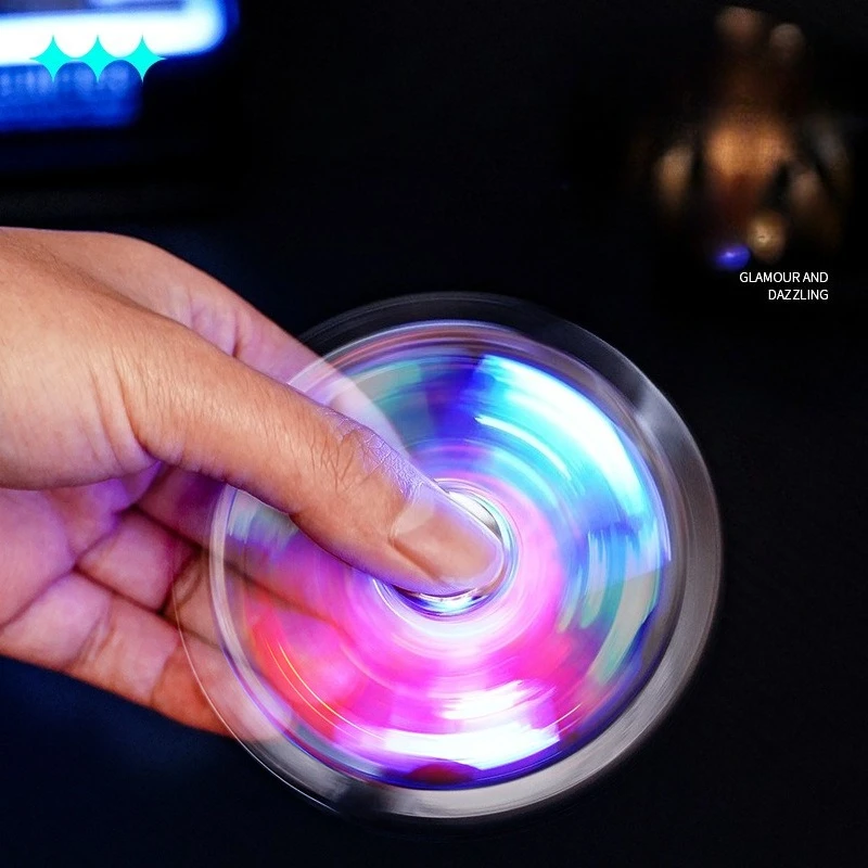 New luminous cool gyro flash lighter creative red flame gas windproof lighter fashionable men's gift cigarette accessories