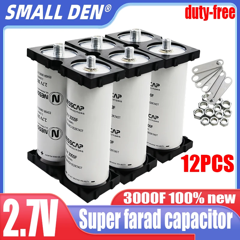 12PCS 2.7V 3000f  DIY 12V 24V 48V Super Farad Capacitor Electric Vehicle Starting Power Spot Welding Electromechanical Container