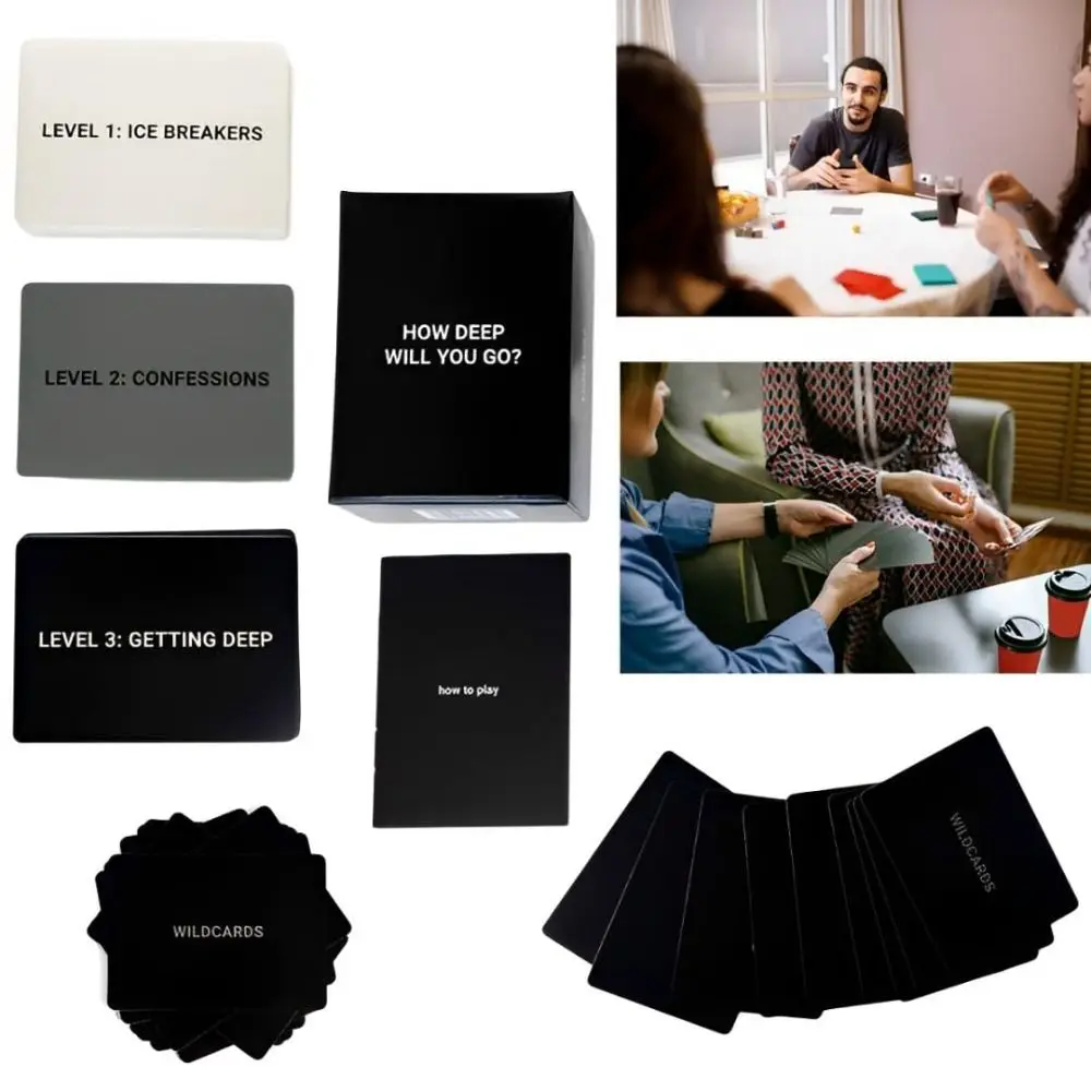 Couple Card Conversation Cards Game Couples Deepen Connection Deep Questions Card Game Coated Paper How Deep Will You Go