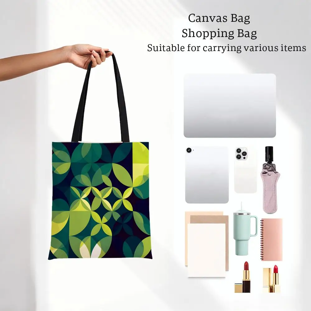 Vibrant Energetic L-Lively And Bright Color Storage Bags Printed Series Shoulder Bag Portable Daily Lightweight Tote Bag