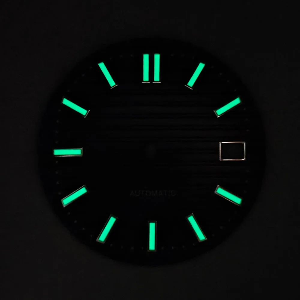 29,5 mm de alta calidad NH35 dial S dial verde luminoso adecuado para movimientos NH35 herramienta de reparación de accesorios de reloj