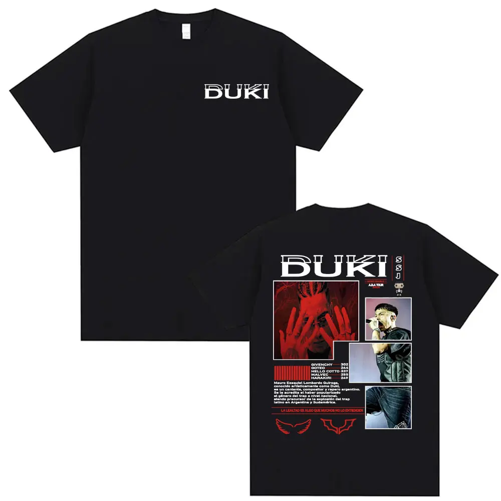 Rapper Duki Ameri A.D.A Tour Album Tour T-shirt Harajuku Hip Hop Short Sleeve T Shirts Men's Women Oversized 100% Cotton T Shirt