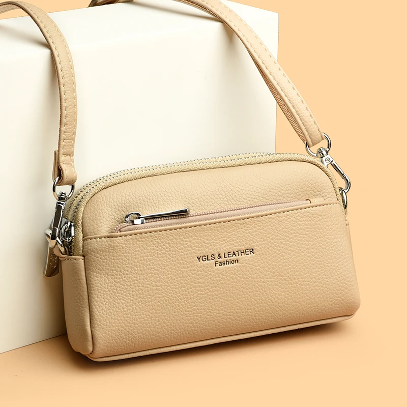 New Solid Color PU Leather Lady Small Shoulder Crossbody Bag Luxury Design Purse and Handbag For Women Fashion Retro Phone Purse