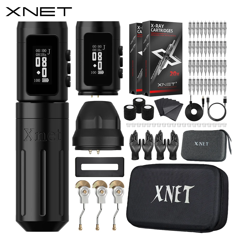 XNET Knight Wireless Tattoo Machine Kit Rotary Pen Coreless Motor 1800mAh Power Stroke 3.5 4.0 4.2 4.5mm For Tattoo Artists