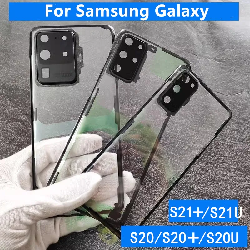 G998 G996 G988 Housing For Samsung Galaxy S21 Ultra S20 Plus Transparent Battery Back Cover Repair Door Rear Case + Camera Lens