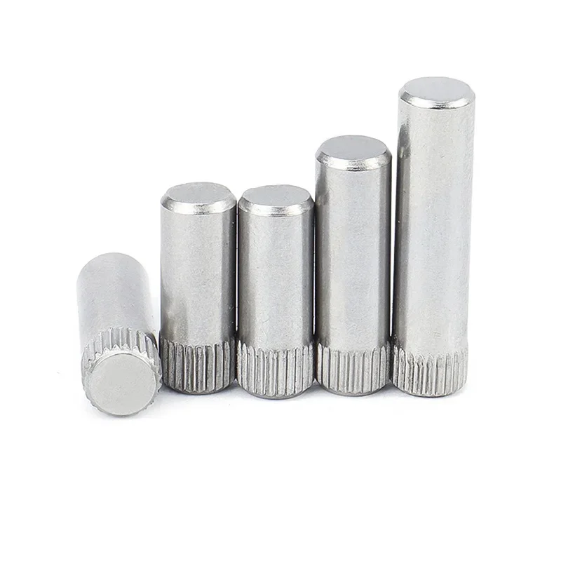 304 stainless steel knurled pin hinge pin toy city connecting rod lock cylindrical positioning pin shaft M1.5M2M2.5M3M4M5M6M8