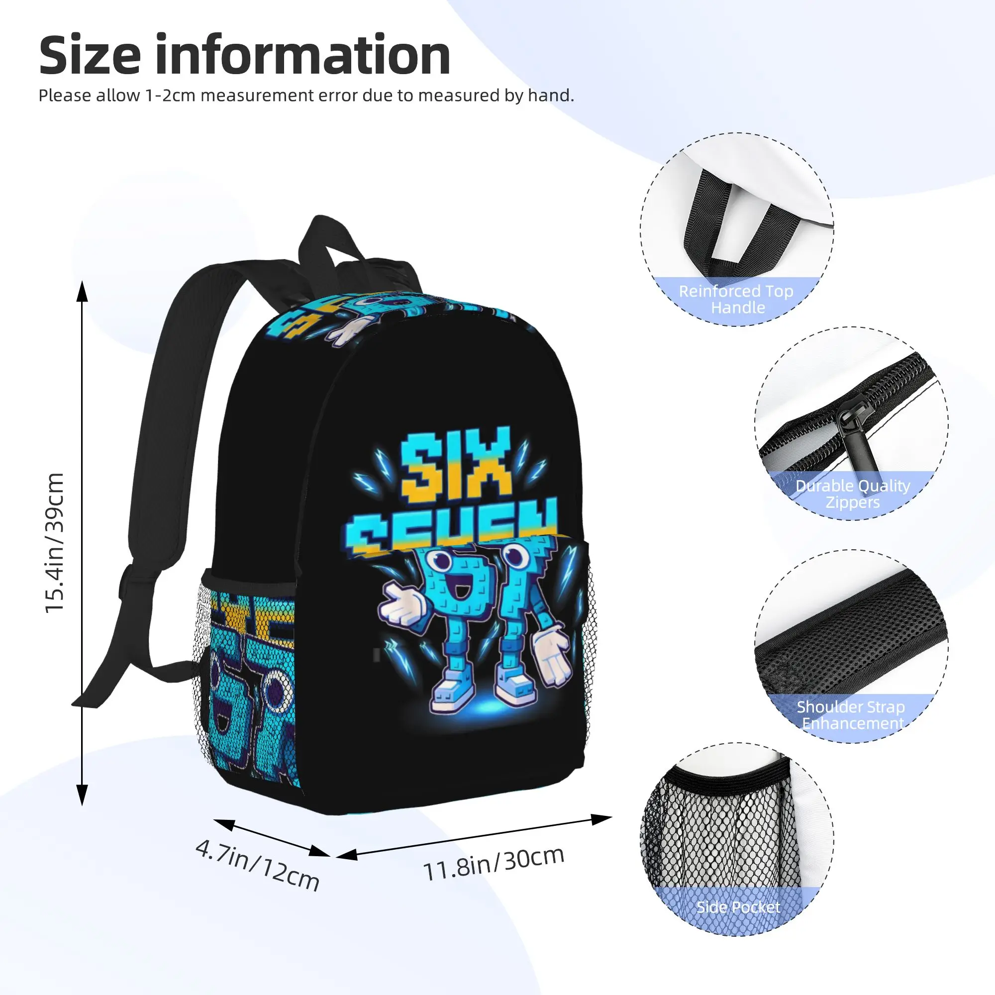 Number 67 Building Blocks Print  Backpack Hot Sale Daypack Large Capacity Boy Girl BookBag Shoulder Bag for Men Women School Bag