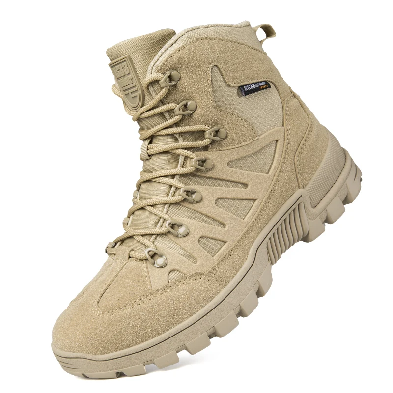 New Men's Tactical Shoes Plus Size Sneakers High Top Hiking Shoes Anti Slip Outdoor Mountain Training Boots Men Motorcycle Boots
