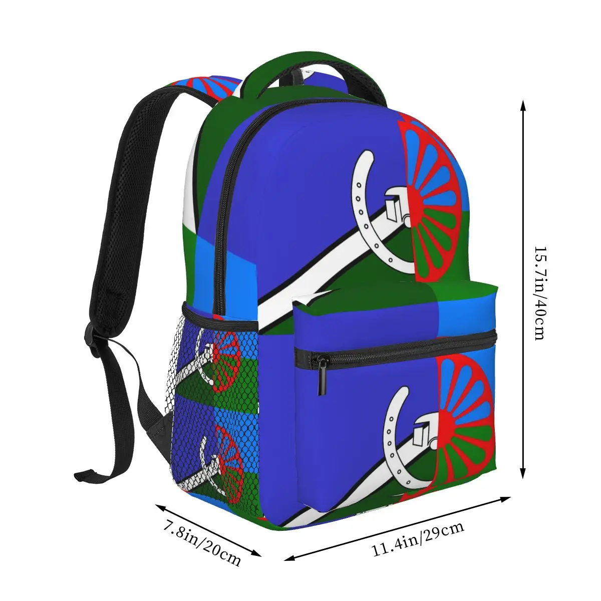 Romany Gypsy Flag Backpacks Boys Girls Bookbag Students School Bags Cartoon Travel Rucksack Shoulder Bag Large Capacity